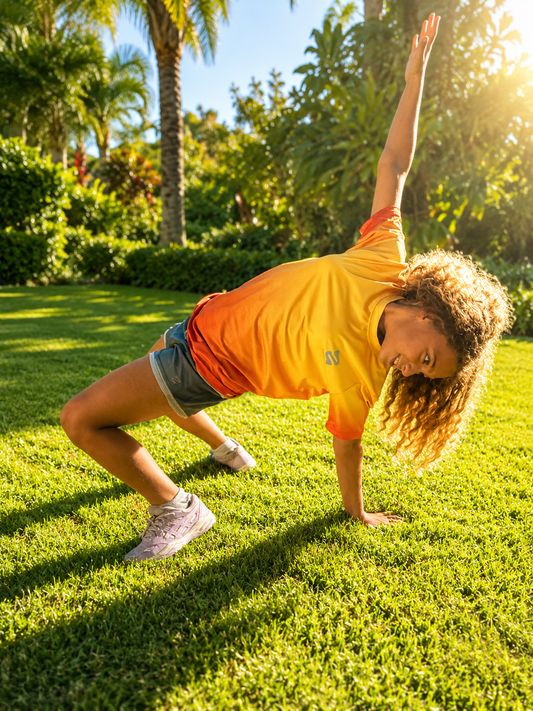 Aura Performance Tee – Sunset Orange